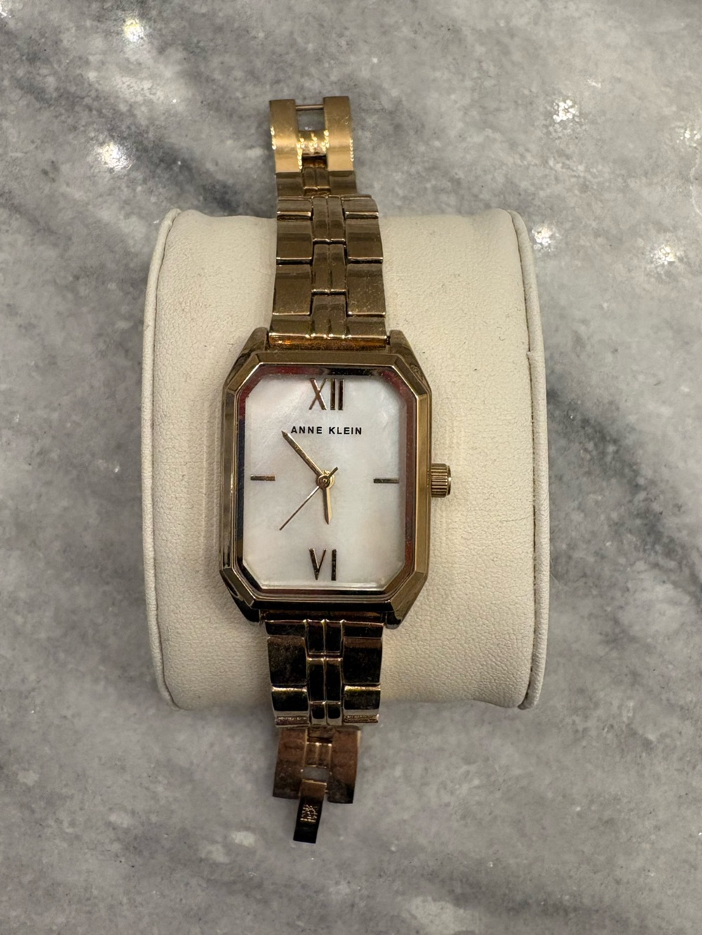 Anne Klein Gold Tone Rectangular Watch